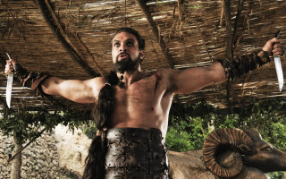Man goat skin sword dual - his shoulder free wallpaper