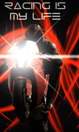 Man motorcycle red black background - the back free wallpaper