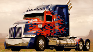 Semi truck flame paint road - a large semi truck free wallpaper