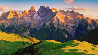 Mountain hills forest sunset fire - the foreground free wallpaper