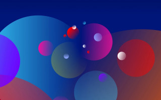 Colorful balls blue background red - a red center free wallpaper
