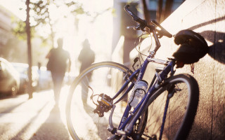 Bike city street wall people - the side of the road free wallpaper