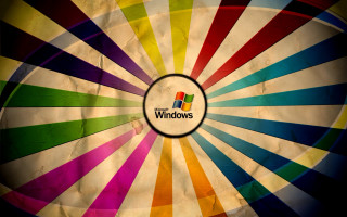 Colorful wheel windows logo sunburst - center free wallpaper