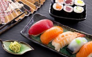 Sushi variety sauces fan food - lostfish free wallpaper