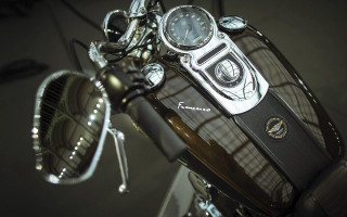 Motorcycle closeup clock mirror detailed - fantastic realism free wallpaper
