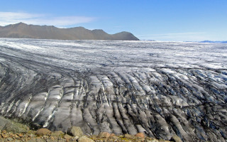 Large glacier mountain blue sky - a mosaic free wallpaper