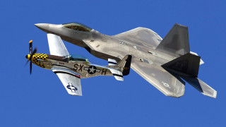 Fighter jet blue sky propeller - epic composition free wallpaper