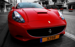 Red ferrari road building street - the side of a road next free wallpaper