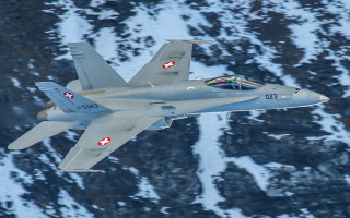 Fighterjet snowmountain redcross backlit vienneseactionism - a red cross free wallpaper