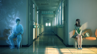 Woman sitting hallway ghost suit - anton fadeev free wallpaper