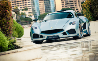 Blue sports car city street - farid mansour free wallpaper