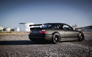 Black car gravel road silo 2 - a gravel road next free wallpaper