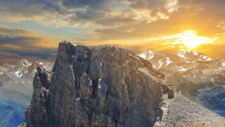 Mountain rock formation sunset clouds 2 - david martin free wallpaper for desktop