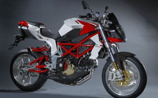 Red white motorcycle studio cybernetics - a gray background free wallpaper