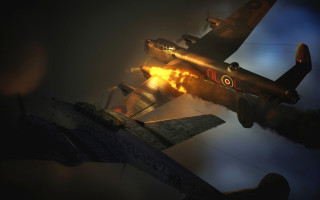Couple planes sky ground person - a sky background behind them free wallpaper