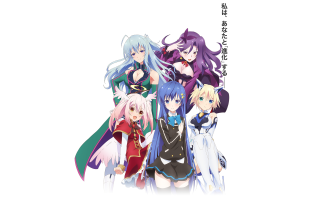 Anime girls group white background 4 - asian free wallpaper