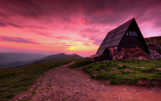 House hill sunset trail neoromantic - the hill free wallpaper