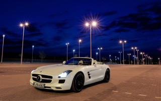 White sports car night city 7 - a dark sky free wallpaper