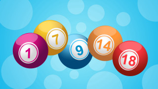 Balls numbers row blue background - number free wallpaper