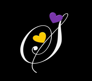 Black background white yellow heart - a screenshot free wallpaper