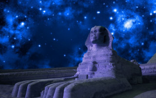 Sphinx starry sky space aurora - star and a star free wallpaper