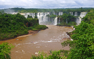 River waterfall boat people nature - the water near free wallpaper
