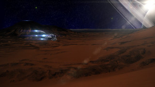 Space station desert mountain star - star citizen halo free wallpaper
