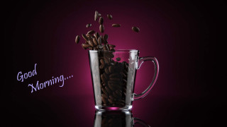 Coffee beans glass table purple - a good morning free wallpaper