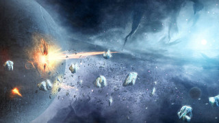 Space astronaut moon stars aurora 2 - chris cold free wallpaper