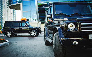 Black mercedes luxury car road - luxury free wallpaper