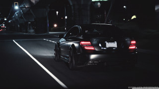 Car driving night street lights - the tail free wallpaper