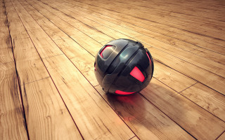 Black red ball wooden floor 2 - cubofuturism free wallpaper
