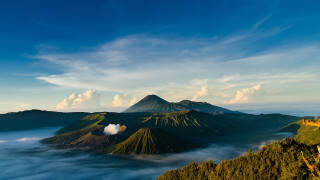 Mountain clouds sky landscape planet - a few mountain free wallpaper