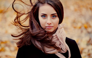 Woman long hair park fall - fall free wallpaper