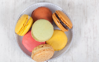 Plate macaroons macaroni and cheese - neofauvism free wallpaper