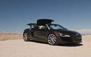 Car dog desert openhood 3D - the desert free wallpaper