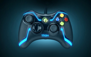 Black controller blue lights gradient - a blue light free wallpaper