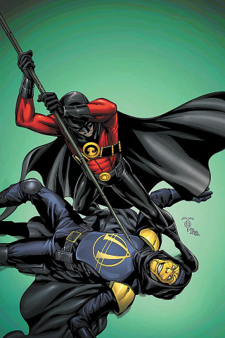 Batman robin flying in the - one holding free wallpaper