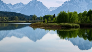 Lake mountains trees sky clouds 36 - ansel adams free wallpaper