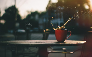 Red coffee cup tea outside - caspar wolf free wallpaper