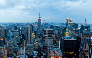 City skyline dusk night starry - skyscraper free wallpaper
