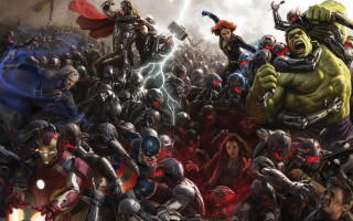 Avengers hulks battle painting red - a painting style free wallpaper