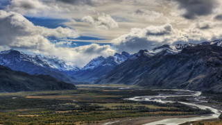 River valley mountains trees cloudy 4 - the valley free wallpaper