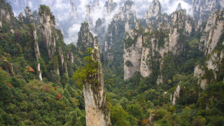 Mountain forest rocks trees nature - an zhengwen free wallpaper