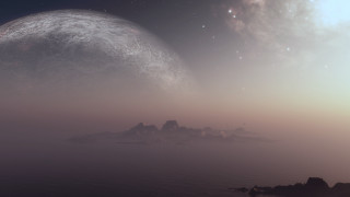 Distant planet star moon galaxy - a distant planet free wallpaper
