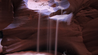 Waterfall slot canyon rockwall tree - a rock wall free wallpaper