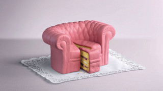Pink chair cake doily table - a piece of cake free wallpaper