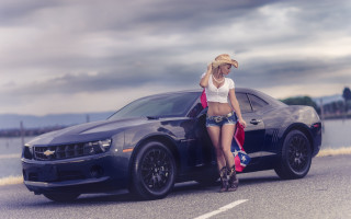 Cowboy hat woman car flag - a woman in a cowboy hat free wallpaper