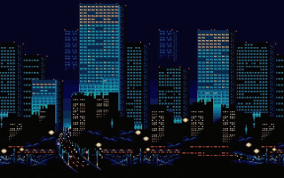 City lights bridge night pixel - dan mumford free wallpaper