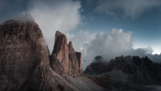 Mountain range clouds distant horizon - a few mountain free wallpaper